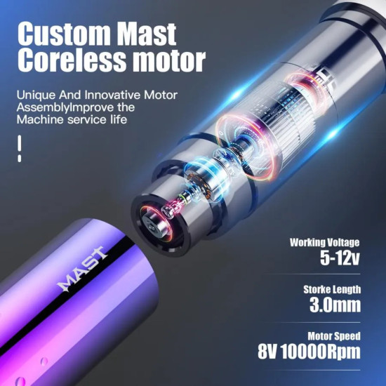 Wireless PMU Machine SIYA PURPLE (adjustable needle depth) - stroke: 3,0mm