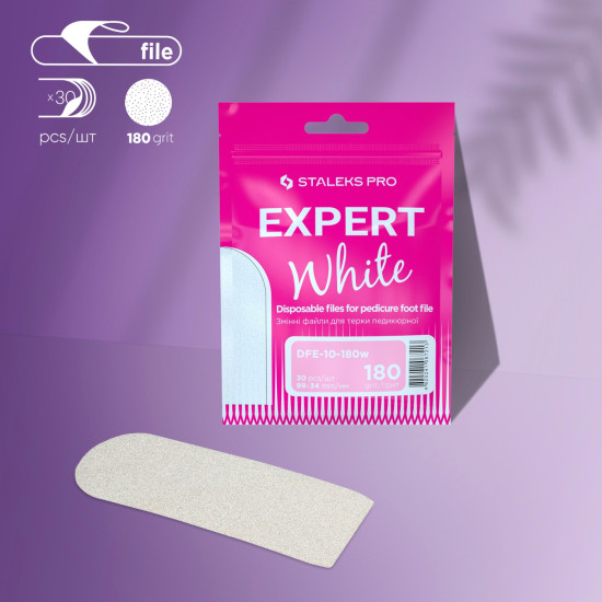 Disposable White Pedi Files 180grit 30pcs