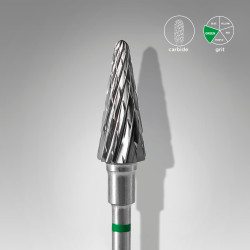 Carbide Bit Cone COARSE diameter 6 mm / working part 14 mm Carbide Bit Cone COARSE diameter 6 mm / working part 14 mm