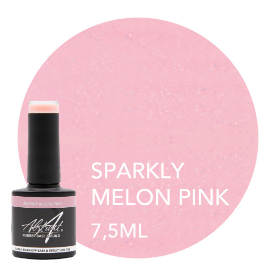 Rubber Base & Build - 3-In-1 BIAB - SPARKLY MELON PINK 7.5ml (Sparkly)