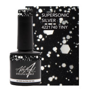 Shield & Sparkle Glitter SUPERSONIC SILVER 7.5ml (No Wipe Glitter Top Gel) 