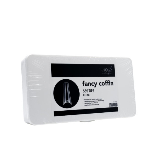 Fancy Coffin Tips CLEAR  550pcs/box