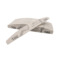 100/180 grit Halfmoon Manicure File REMOVE & REFINE (25pcs/pack) 100/180 grit Halfmoon Manicure File REMOVE & REFINE (25pcs/pack)