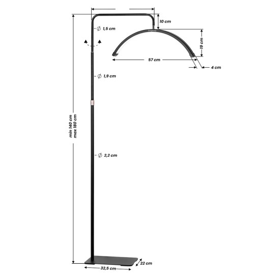 Eyelash Moon Light Curved LED Lamp BLACK 