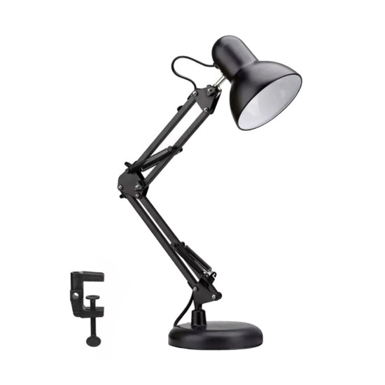 Old-School Zwarte bureaulamp - Compleet met lamp & voet