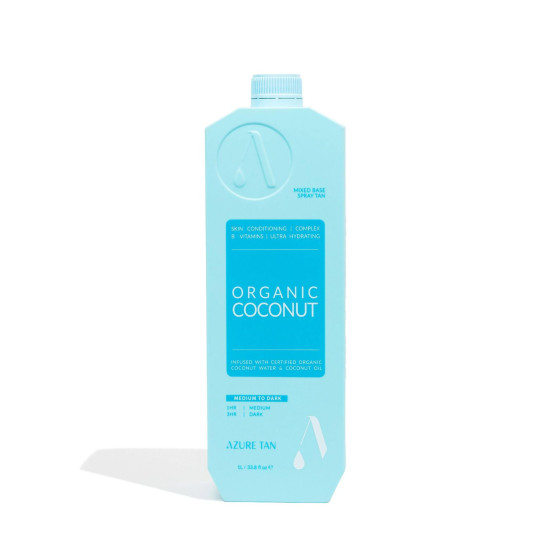 Spray Tan Solution Organic Coconut 1000ml, Azure Tan