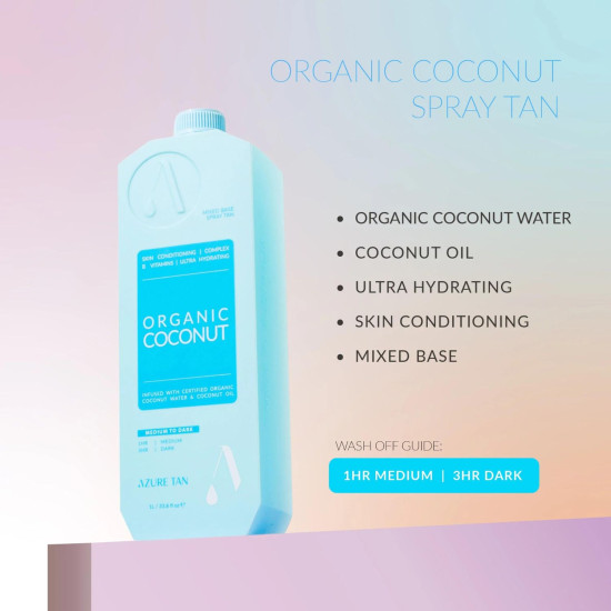 Sample Spray Tan Solution Organic Coconut Medium To Dark100ml, AzureTan
