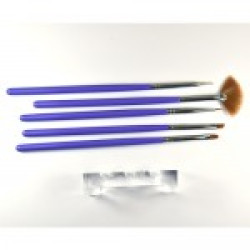 Nail Art Brush Set PURPLE with Holder set of 6