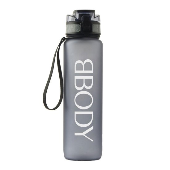 Motiverende Drinkfles ZWART 1 L