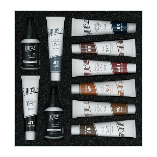 Kit de teinture pour cils et sourcils en gel avec développeur