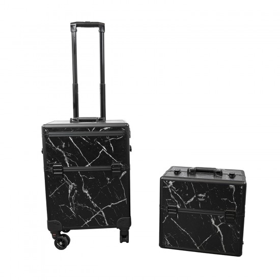 Trolley H76 Marble Black with Black Frame