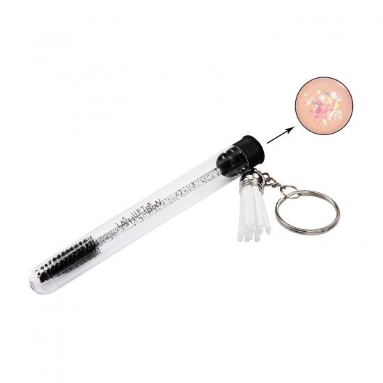 Lash Brush Keychain IRRIDESCENT BABY PINK