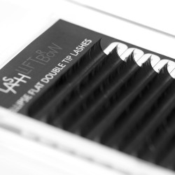 Ellipse Flat Double Tip Lashes D 0.15 x 9mm Ellipse Flat Double Tip Lashes D 0.15 x 9mm