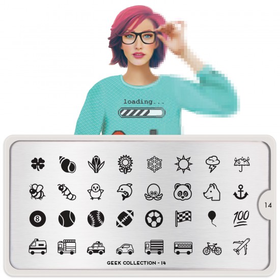 Plaque de tamponnage Geek 14
