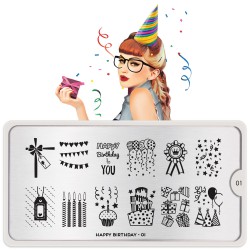 Stamping Plate Happy B-day 01 Stamping Plate Happy B-day 01