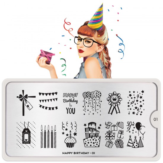 Stamping Plate Happy B-day 01