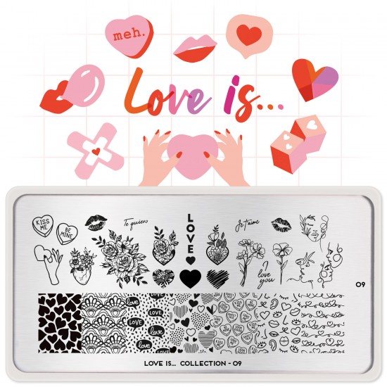 Stempelplaat LOVE IS 09 (Valentijn)