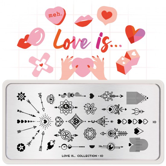 Stempelplaat LOVE IS 10 (Valentijn)