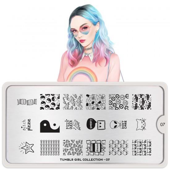Stamping plate Tumblr Girl 07 