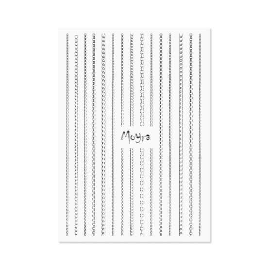  Nail art strips - Chain No. 02 SILVER