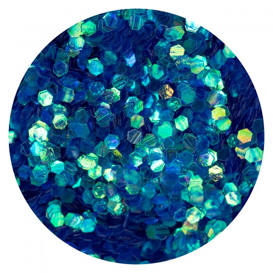 Hexagon Transparent S Blue