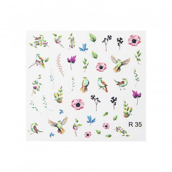 3D Sticker Birds & Flowers R35
