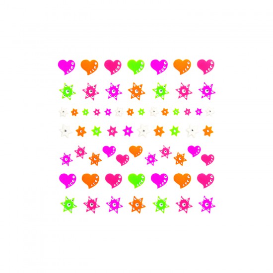 Neon Look, Star Heart Stickers 71995