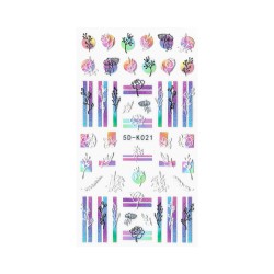 Nail Art Stickers RAINBOW FLOWERS