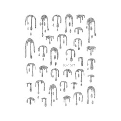 Nail Art Sticker DRIP SILVER HOLOGRAPHIC Nail Art Sticker DRIP SILVER HOLOGRAPHIC
