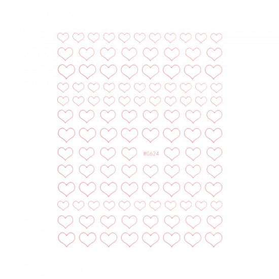 Nail Art Sticker HEARTS ROSE
