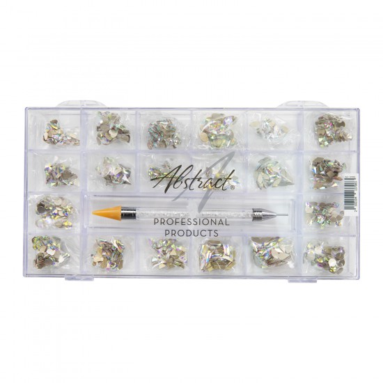 Deluxe Strass Tray with Tool CRYSTAL AB SHAPE