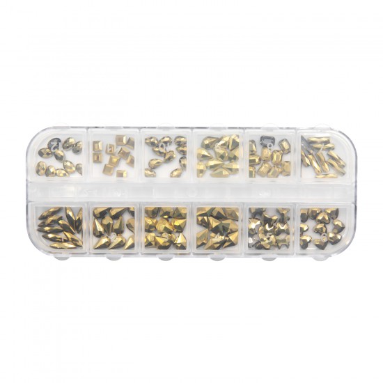 Luxe Tray GOLDEN MIXED SHAPES Rhinestones
