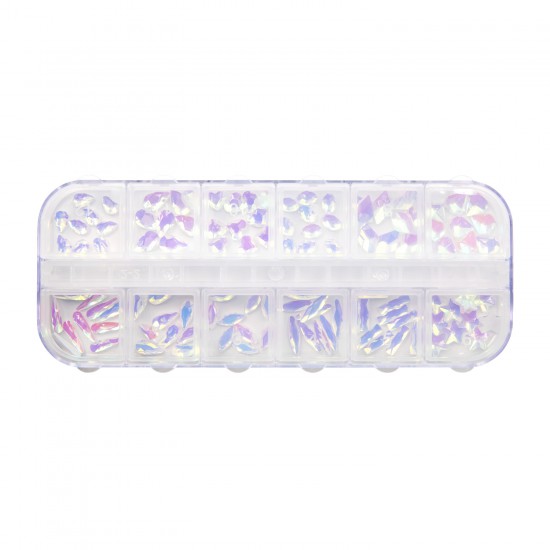 Luxe Tray WHITE MIXED SHAPES Rhinestones