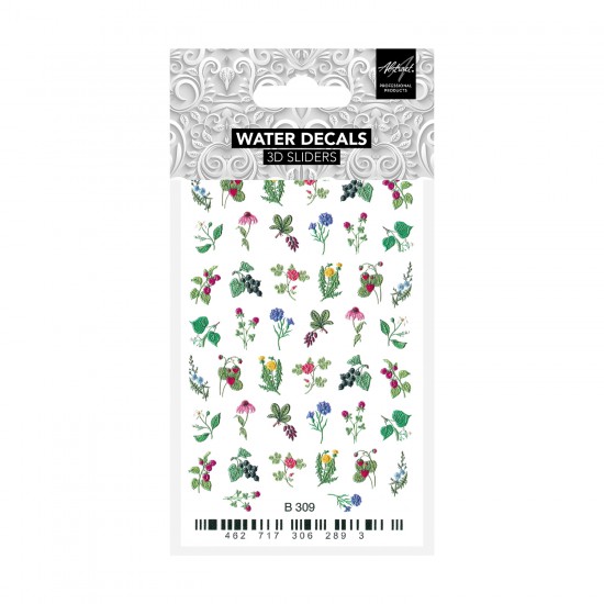 Flower Garden B309 3D Water Decals