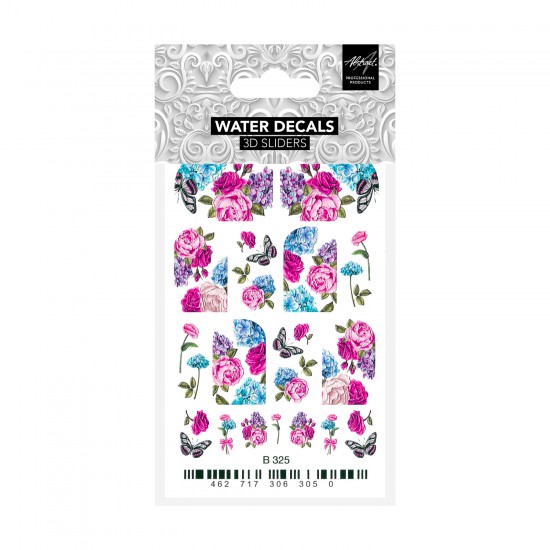 Flowers & Butterflies B325 3D Water Decals