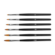 Nail Art Brush Set BLACK KOLINSKY set of 6