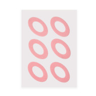 Foam-Fleece Rings Pink Oval Large Self-Adhesive 12 pieces