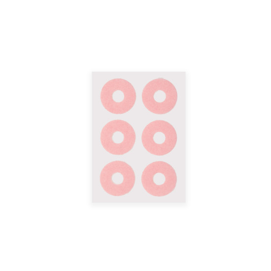 Anneaux en mousse-polaire rose ronds petits auto-adhésifs 36 pièces