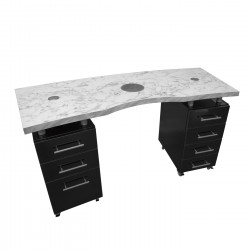 Manicuretafel Marble Carrara Graphite 158cm Manicuretafel Marble Carrara Graphite 158cm