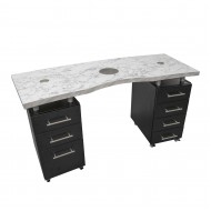 Manicuretafel Marble Carrara Graphite MATT 158cm Manicuretafel Marble Carrara Graphite MATT 158cm
