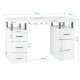 Manicuretafel SLEEK DESIGN met ingebouwde stofafzuiger 120cm (Wit)