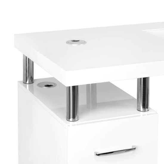 Manicuretafel SLEEK DESIGN met ingebouwde stofafzuiger 120cm (Wit)