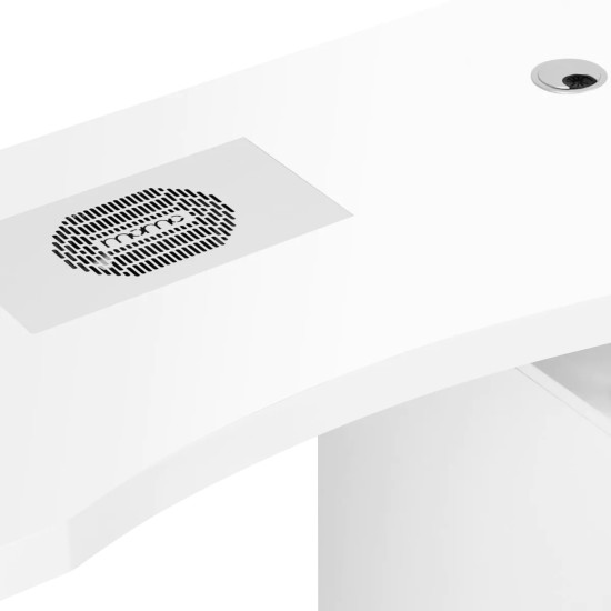 Manicuretafel SLEEK DESIGN met ingebouwde stofafzuiger 120cm (Wit)