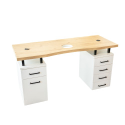 Manicuretafel Loft Stijl EIKEN/MAT WIT 150cm Manicuretafel Loft Stijl EIKEN/MAT WIT 150cm
