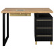Table de Manucure Essenza BLACK/GOLD - 120 cm (Avec 3 tiroirs et extracteur de poussière intégré)