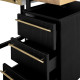Table de Manucure Essenza BLACK/GOLD - 120 cm (Avec 3 tiroirs et extracteur de poussière intégré)