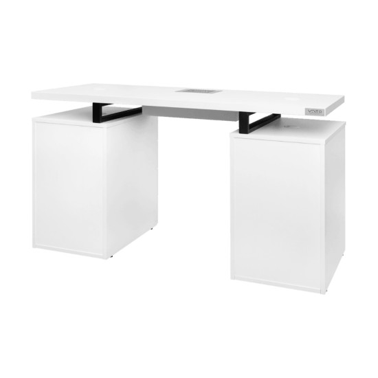 Modern Duo WHITE Manicuretable 140cm (With 4+3 drawers and built-in dust extractor)
