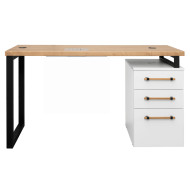 Modern WOOD/WHITE Manicure table 120cm (3 drawers)
