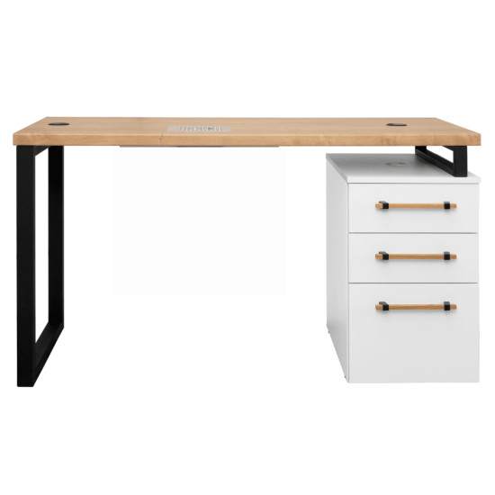 Modern WOOD/WHITE  Manicure tafel 120cm (3 lades)