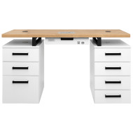 Manicuretafal Modern Duo WOOD/WHITE 140cm (Met 4+3 lades en ingebouwde stofafzuiger)